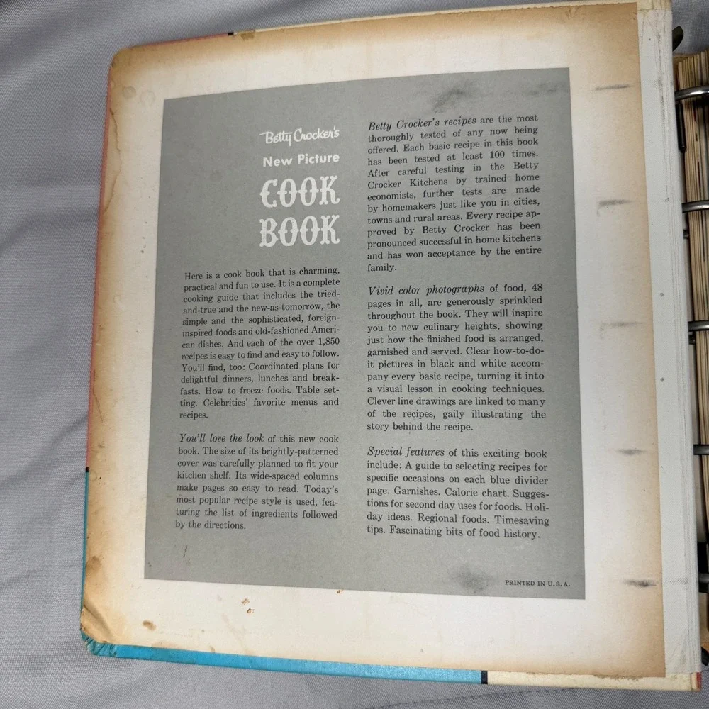 Vintage Betty Crocker's New Picture Cook Book 1961 First Edition 2nd Printing